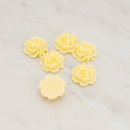 Rose Flower Flat Back Cabochon, 6 Pc (CB.503)