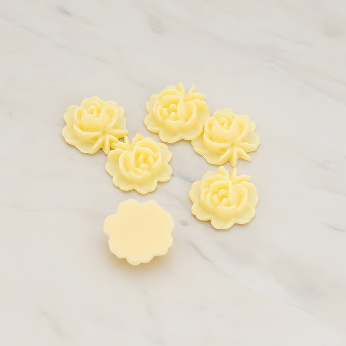 Rose Flower Flat Back Cabochon, 6 Pc (CB.503)