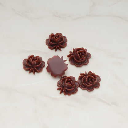 Rose Flower Flat Back Cabochon, 6 Pc (CB.503)