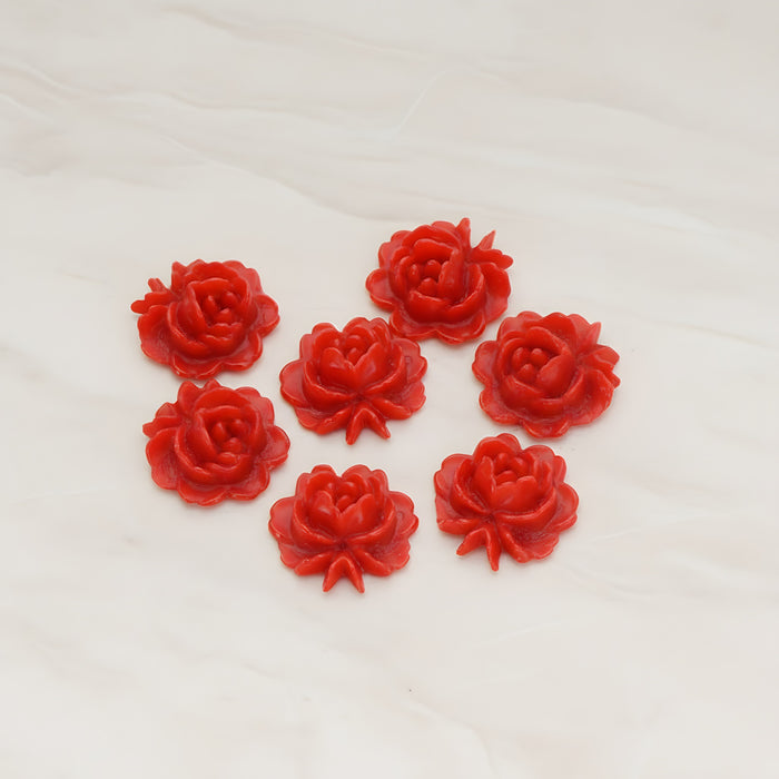 Rose Flower Flat Back Cabochon, 6 Pc (CB.503)