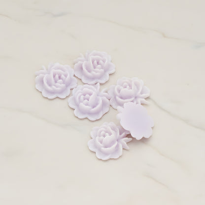 Rose Flower Flat Back Cabochon, 6 Pc (CB.503)