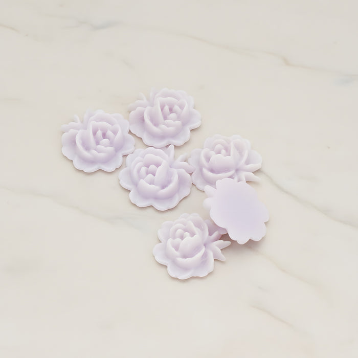 Rose Flower Flat Back Cabochon, 6 Pc (CB.503)