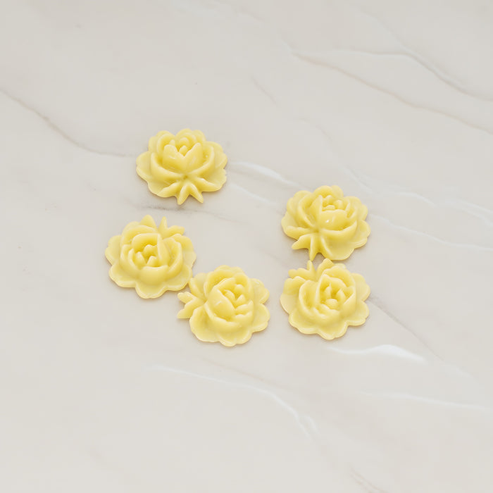 Rose Flower Flat Back Cabochon, 6 Pc (CB.503)