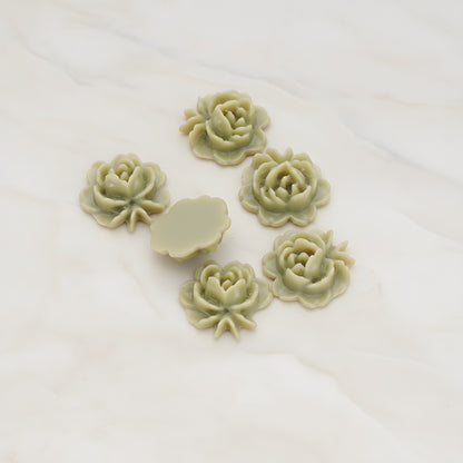 Rose Flower Flat Back Cabochon, 6 Pc (CB.503)