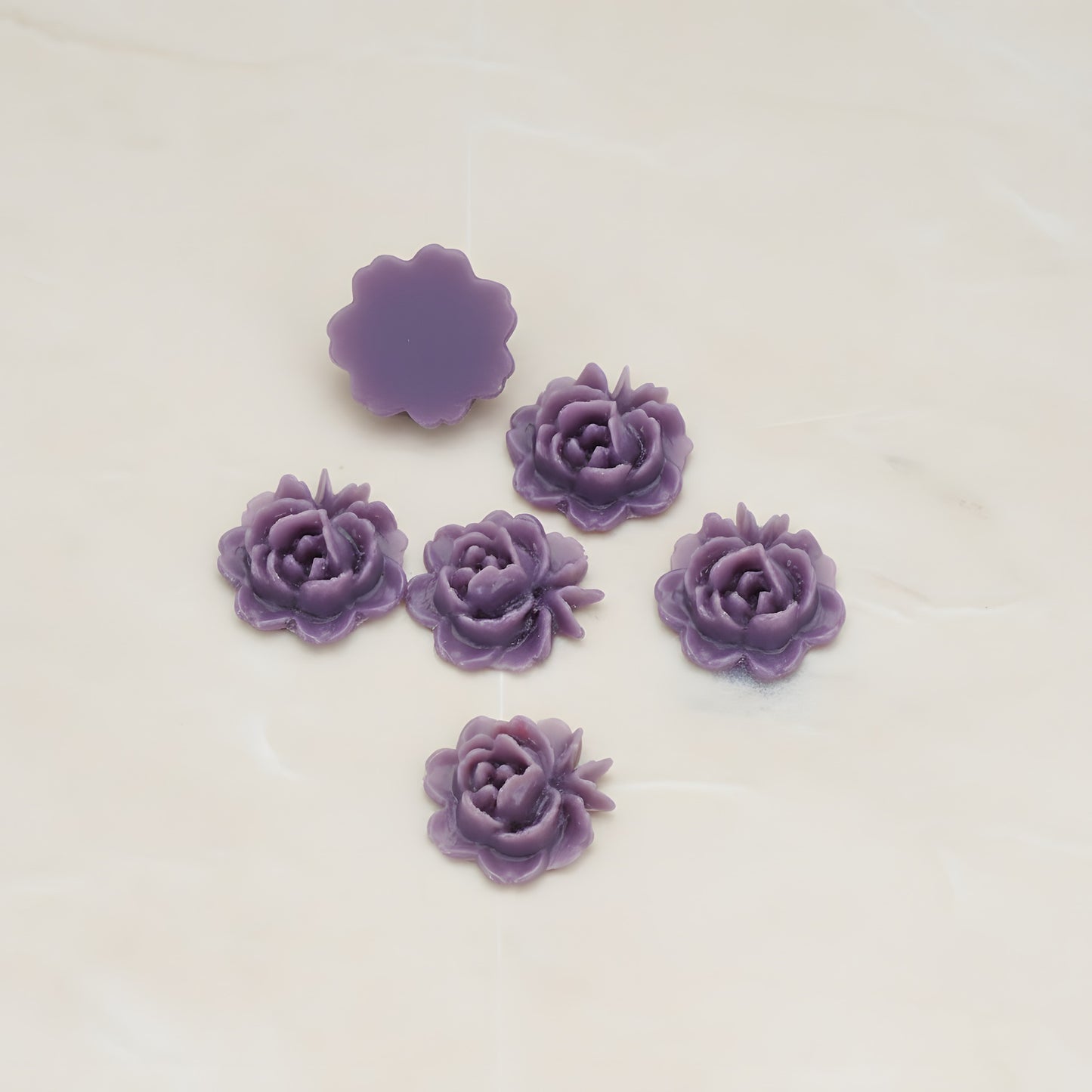 Rose Flower Flat Back Cabochon, 6 Pc (CB.503)