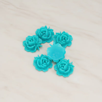 Rose Flower Flat Back Cabochon, 6 Pc (CB.503)