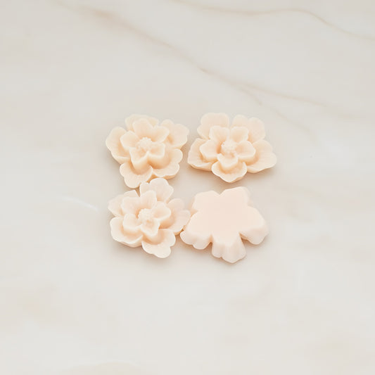 Rose Flower Flat Back Cabochon, 4 Pc (CB.504)