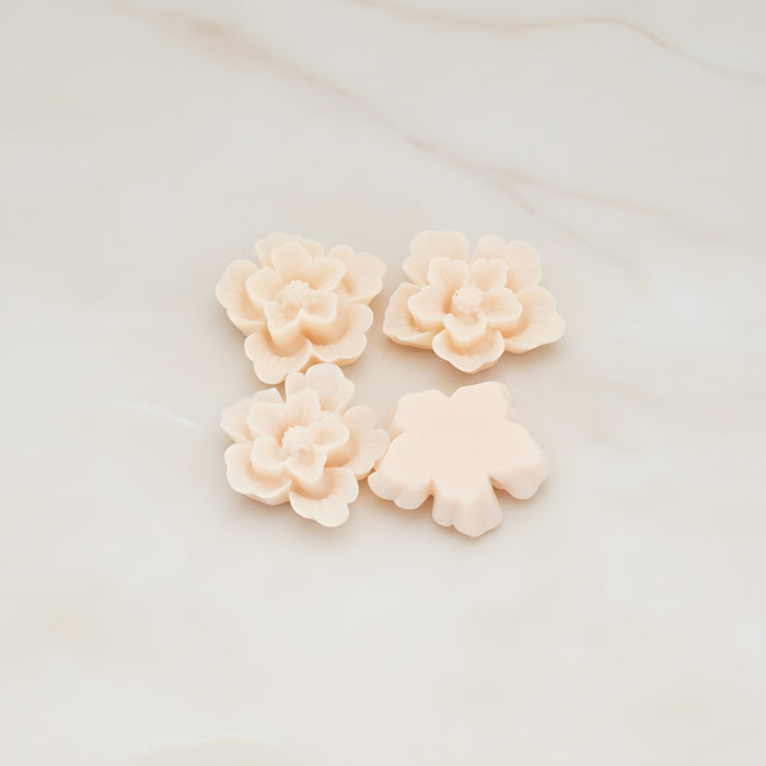 Rose Flower Flat Back Cabochon, 4 Pc (CB.504)