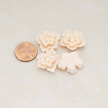 Rose Flower Flat Back Cabochon, 4 Pc (CB.504)