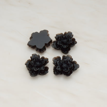 Rose Flower Flat Back Cabochon, 4 Pc (CB.504)