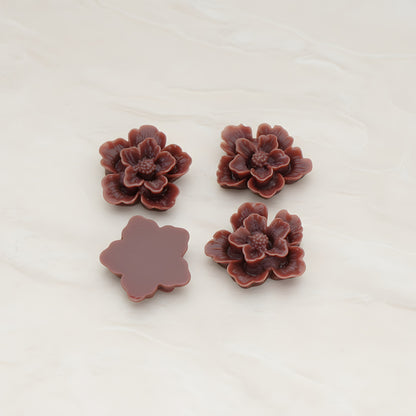 Rose Flower Flat Back Cabochon, 4 Pc (CB.504)