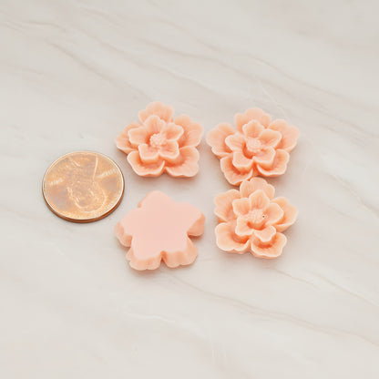 Rose Flower Flat Back Cabochon, 4 Pc (CB.504)
