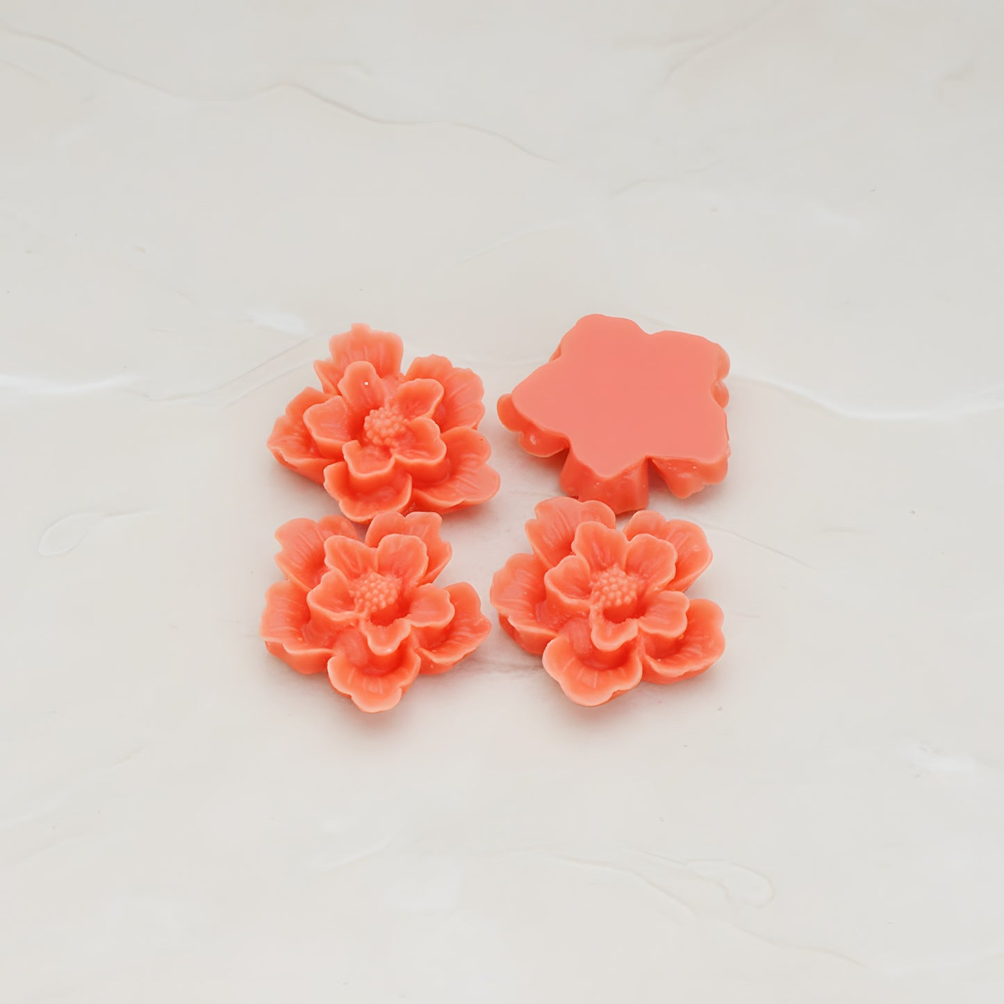Rose Flower Flat Back Cabochon, 4 Pc (CB.504)