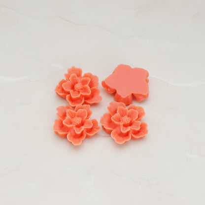 Rose Flower Flat Back Cabochon, 4 Pc (CB.504)