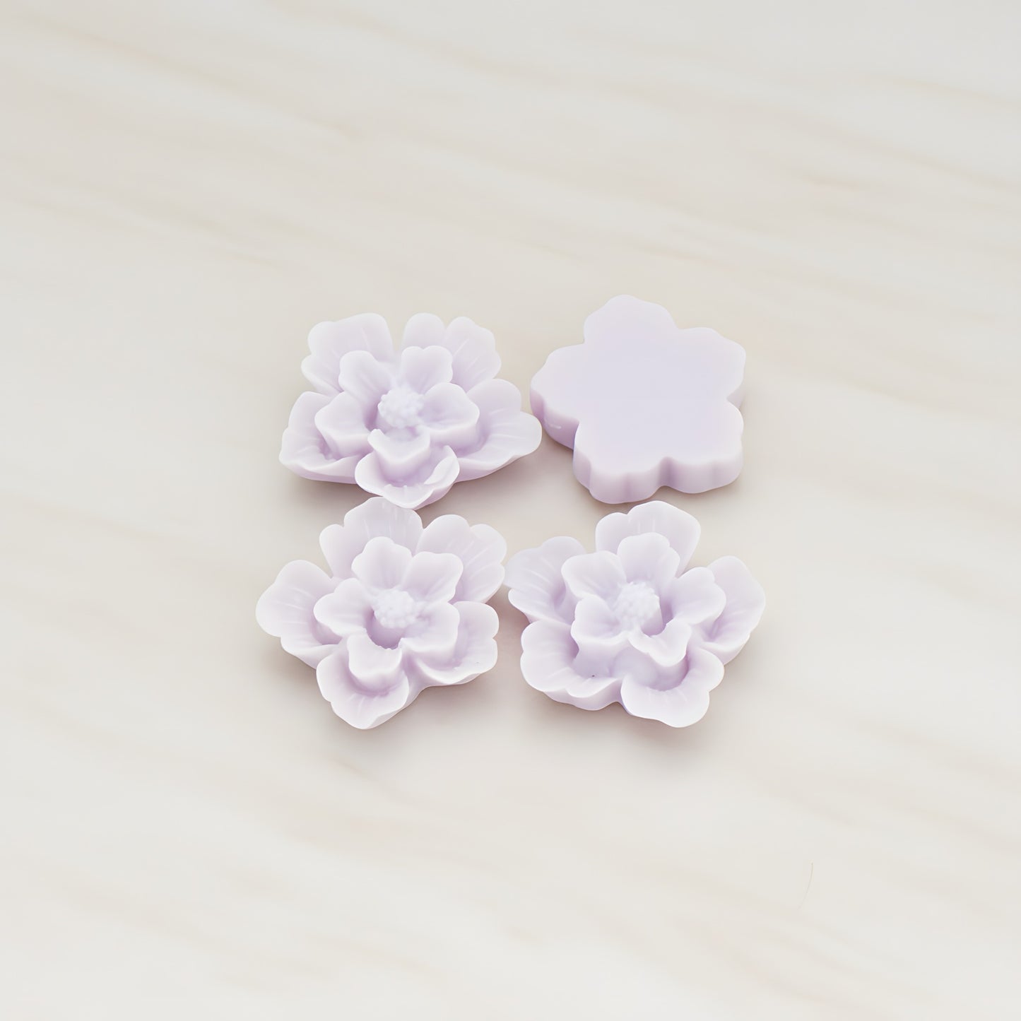 Rose Flower Flat Back Cabochon, 4 Pc (CB.504)