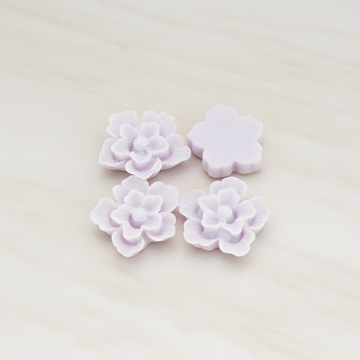 Rose Flower Flat Back Cabochon, 4 Pc (CB.504)