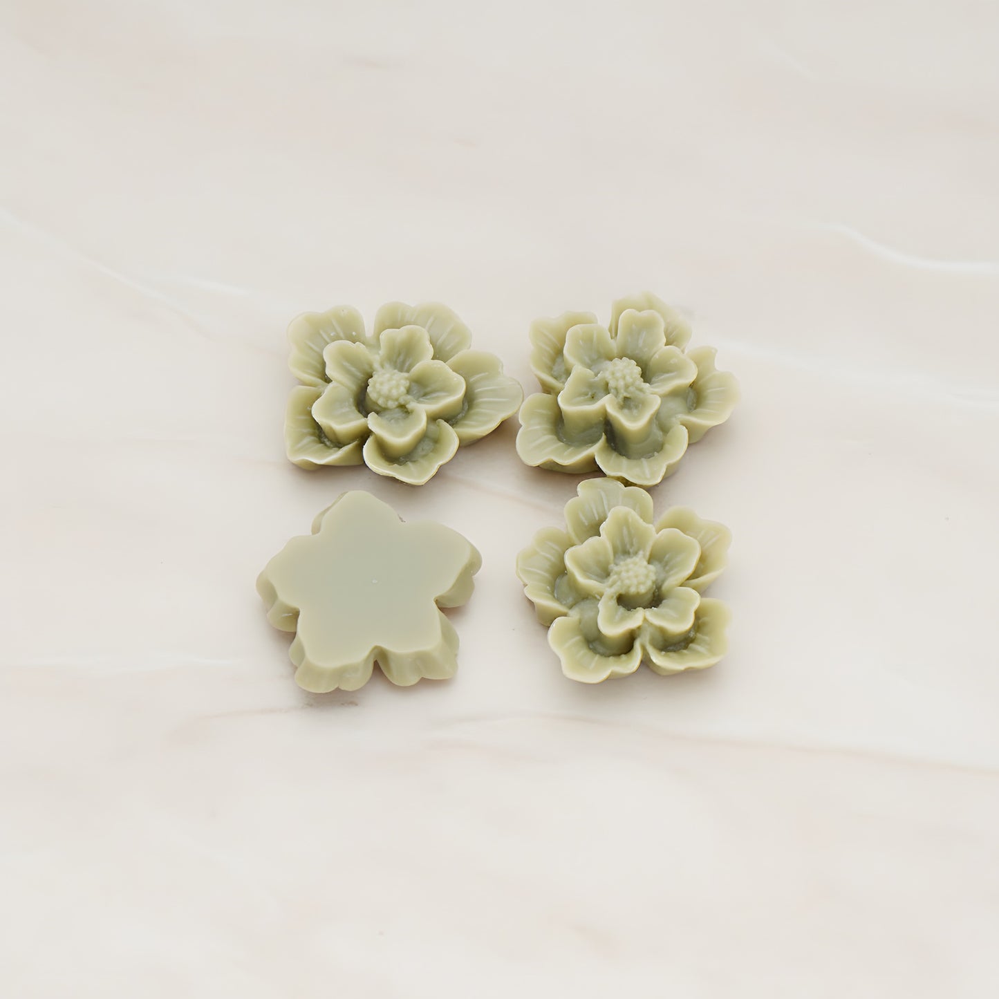 Rose Flower Flat Back Cabochon, 4 Pc (CB.504)