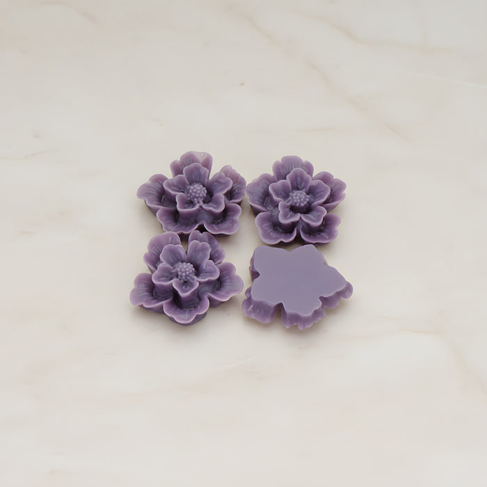 Rose Flower Flat Back Cabochon, 4 Pc (CB.504)