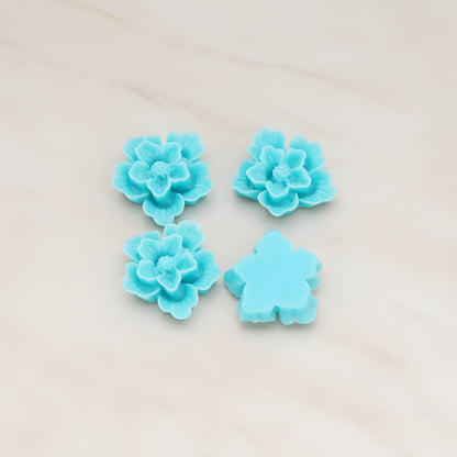 Rose Flower Flat Back Cabochon, 4 Pc (CB.504)