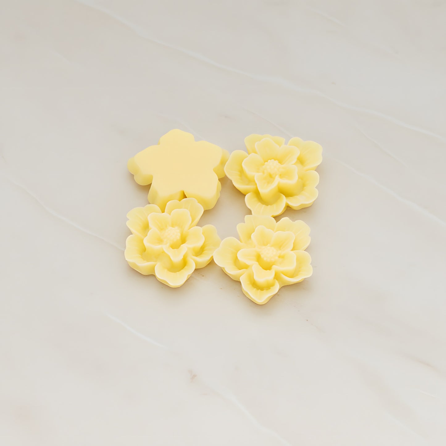 Rose Flower Flat Back Cabochon, 4 Pc (CB.504)