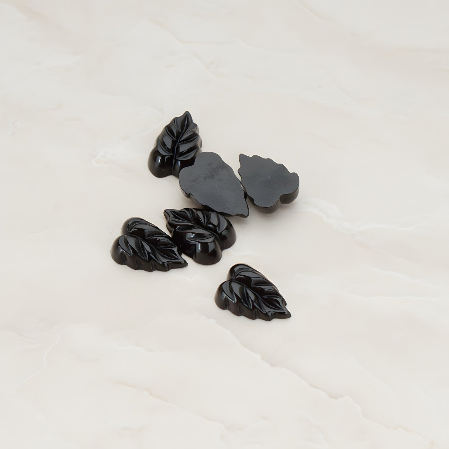 Small Leaf Flat Back Cabochon, 6 Pc (CB.506)