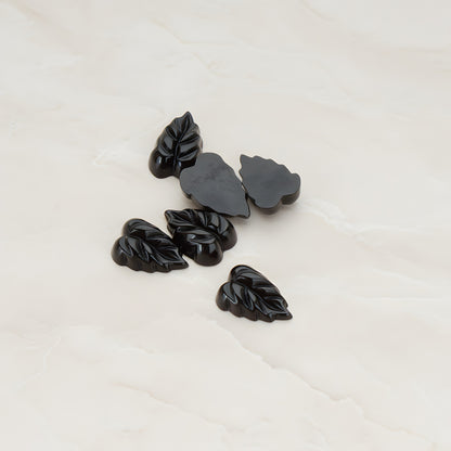 Small Leaf Flat Back Cabochon, 6 Pc (CB.506)