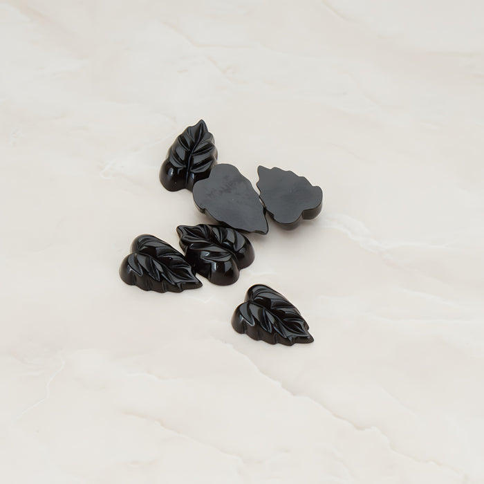 Small Leaf Flat Back Cabochon, 6 Pc (CB.506)
