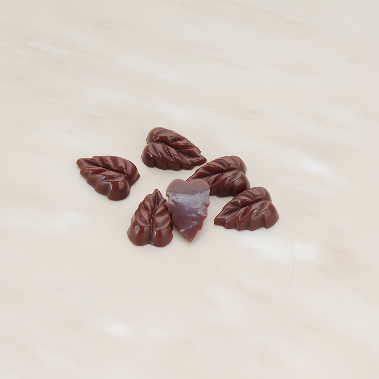 Small Leaf Flat Back Cabochon, 6 Pc (CB.506)