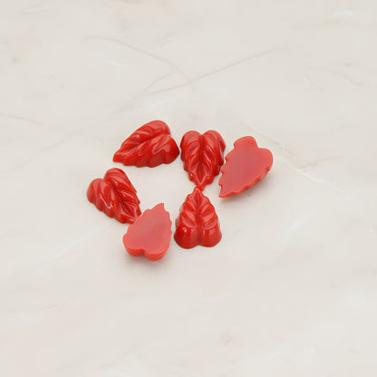 Small Leaf Flat Back Cabochon, 6 Pc (CB.506)