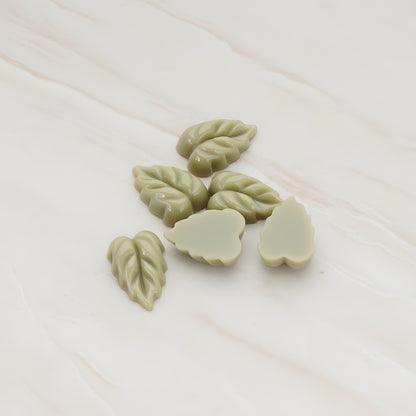 Small Leaf Flat Back Cabochon, 6 Pc (CB.506)
