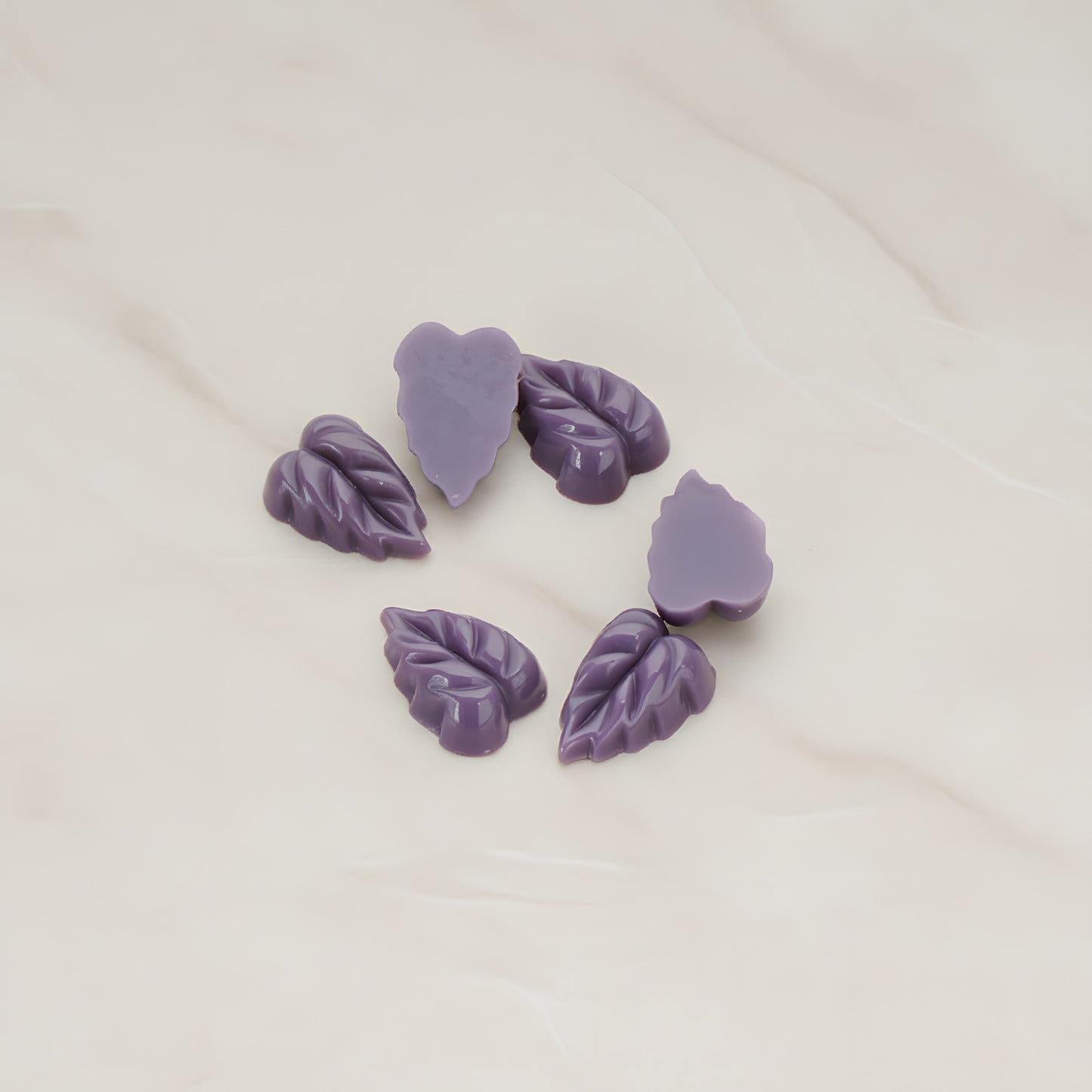 Small Leaf Flat Back Cabochon, 6 Pc (CB.506)