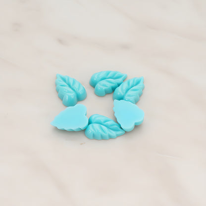 Small Leaf Flat Back Cabochon, 6 Pc (CB.506)