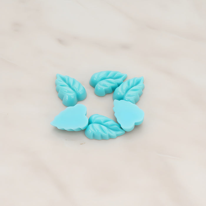 Small Leaf Flat Back Cabochon, 6 Pc (CB.506)