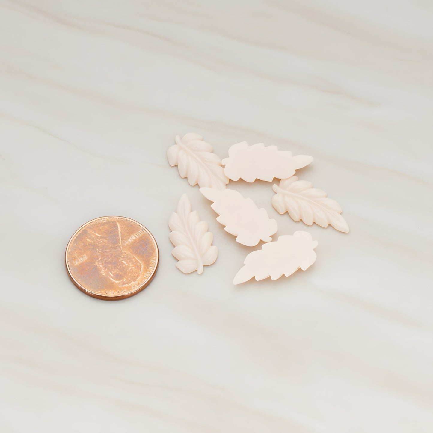Long Leaf Flat Back Cabochon, 6 Pc (CB.507)