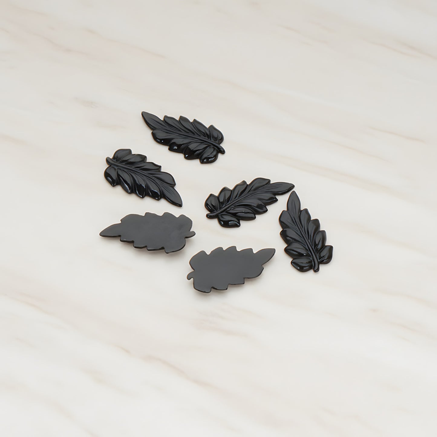 Long Leaf Flat Back Cabochon, 6 Pc (CB.507)