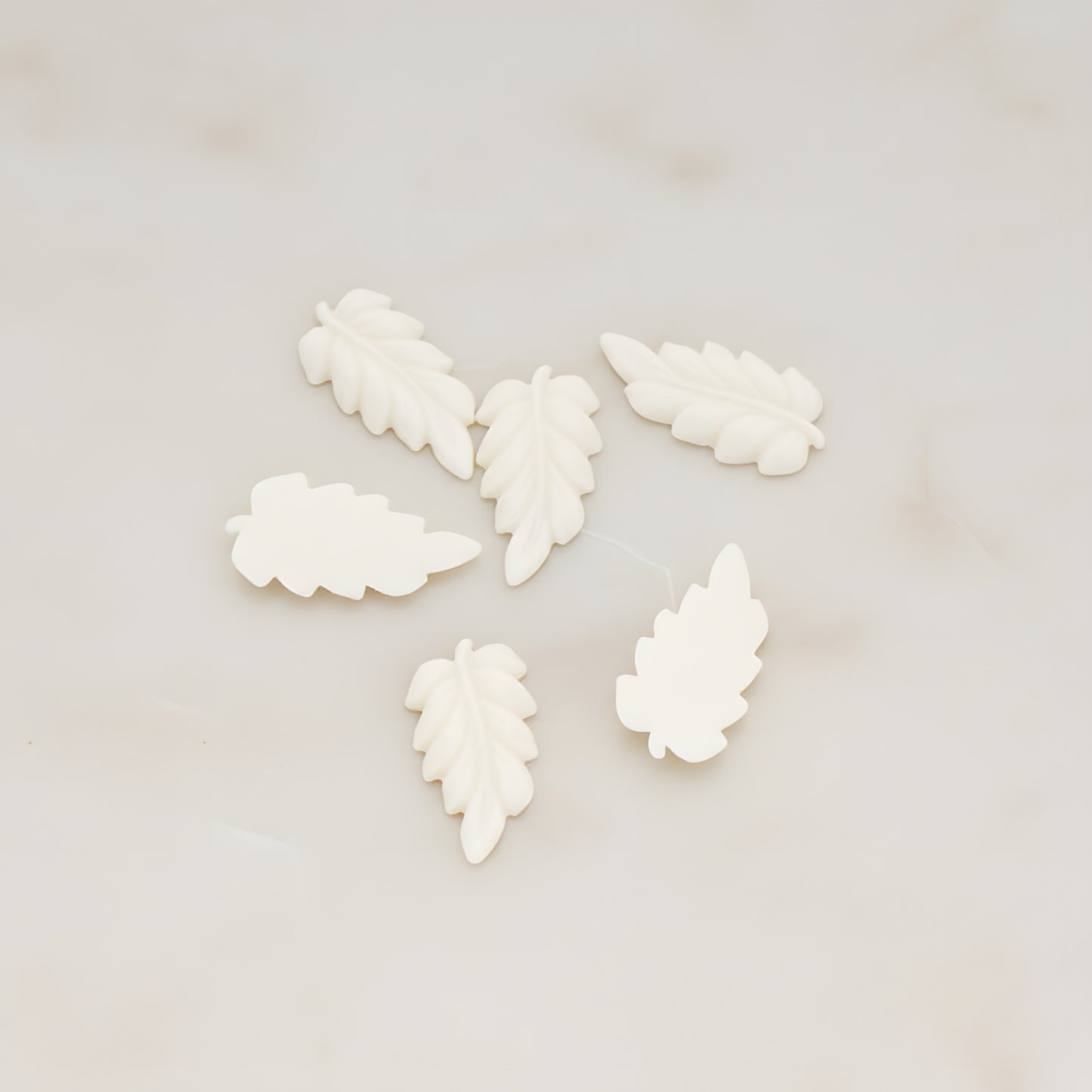 Long Leaf Flat Back Cabochon, 6 Pc (CB.507)