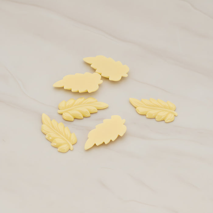 Long Leaf Flat Back Cabochon, 6 Pc (CB.507)