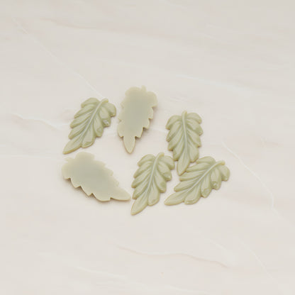 Long Leaf Flat Back Cabochon, 6 Pc (CB.507)