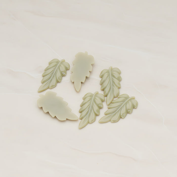 Long Leaf Flat Back Cabochon, 6 Pc (CB.507)