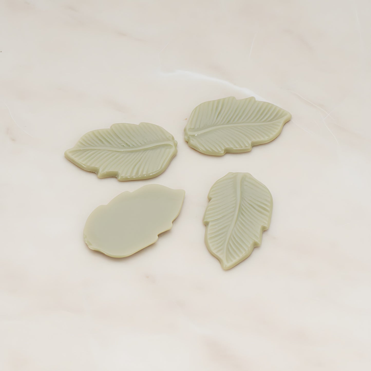 Long Leaf Flat Back Cabochon, 6 Pc (CB.508)