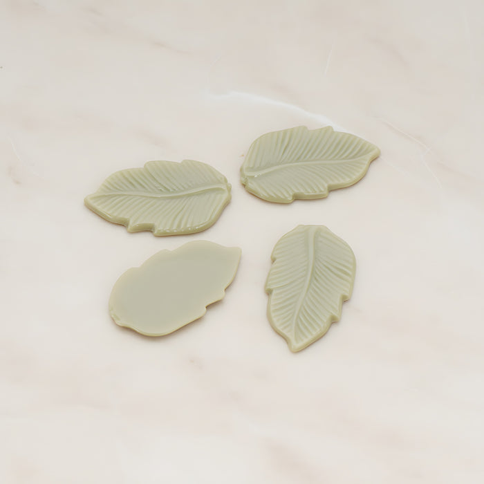 Long Leaf Flat Back Cabochon, 6 Pc (CB.508)