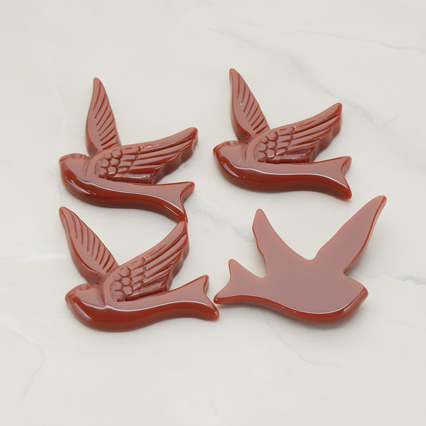 Bird Flat Back Cabochon, 4 Pc (CB.070)