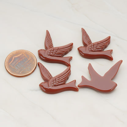 Bird Flat Back Cabochon, 4 Pc (CB.070)