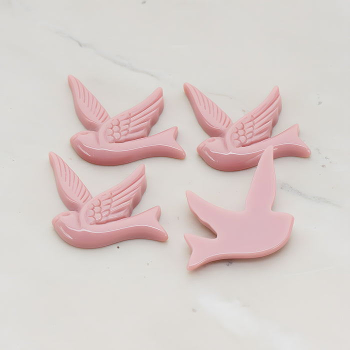 Bird Flat Back Cabochon, 4 Pc (CB.070)