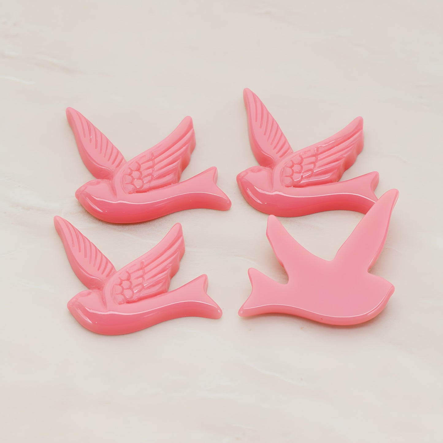 Bird Flat Back Cabochon, 4 Pc (CB.070)