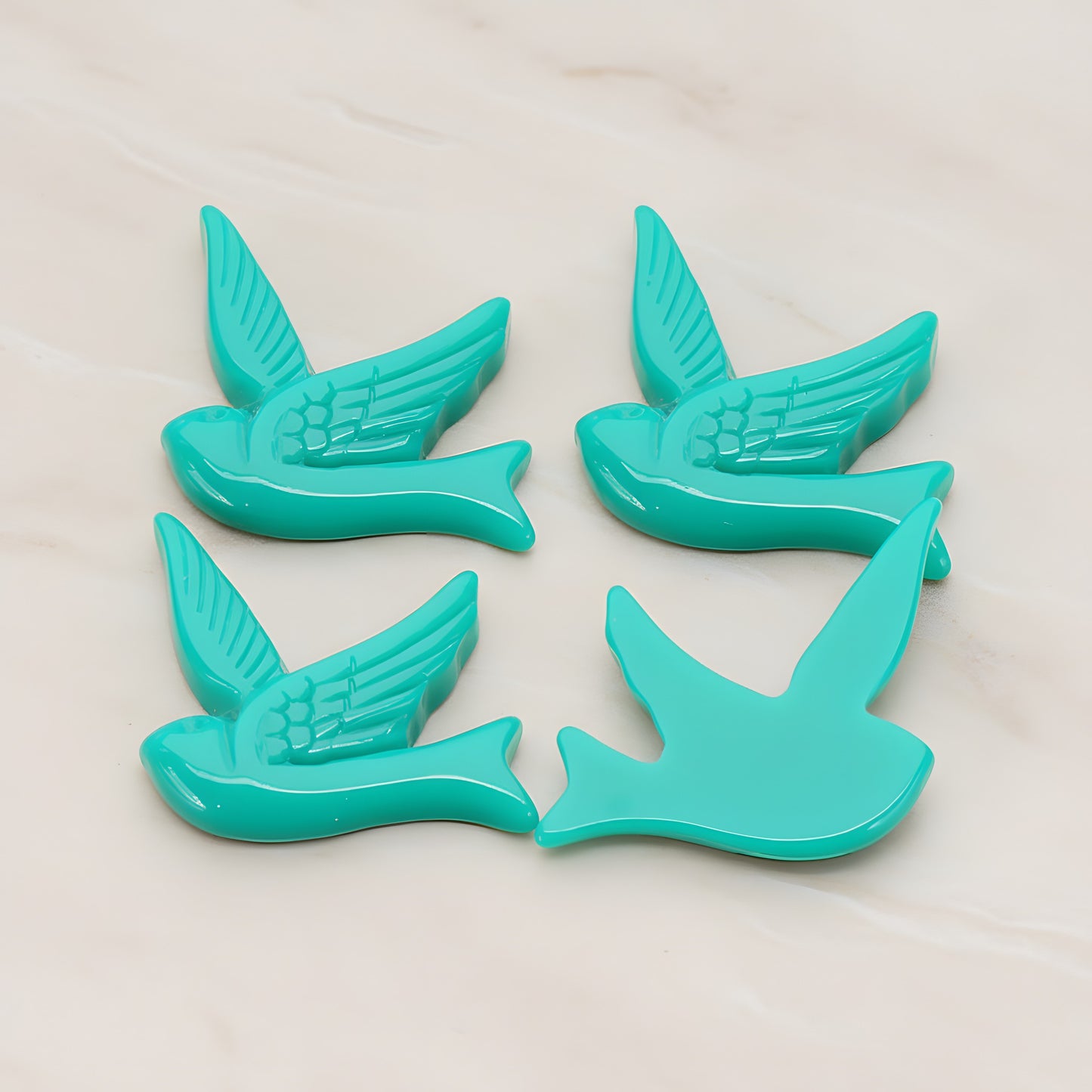 Bird Flat Back Cabochon, 4 Pc (CB.070)