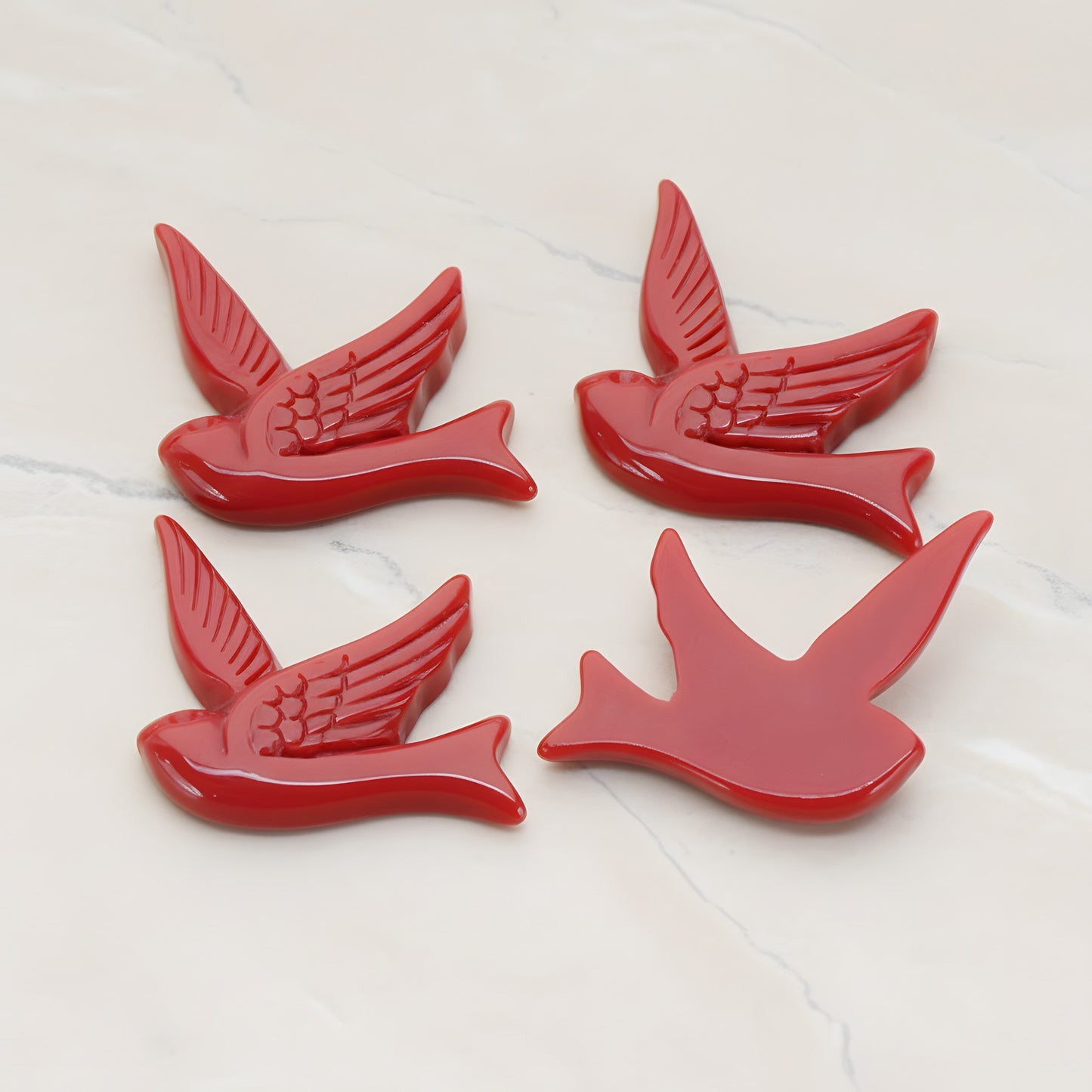 Bird Flat Back Cabochon, 4 Pc (CB.070)