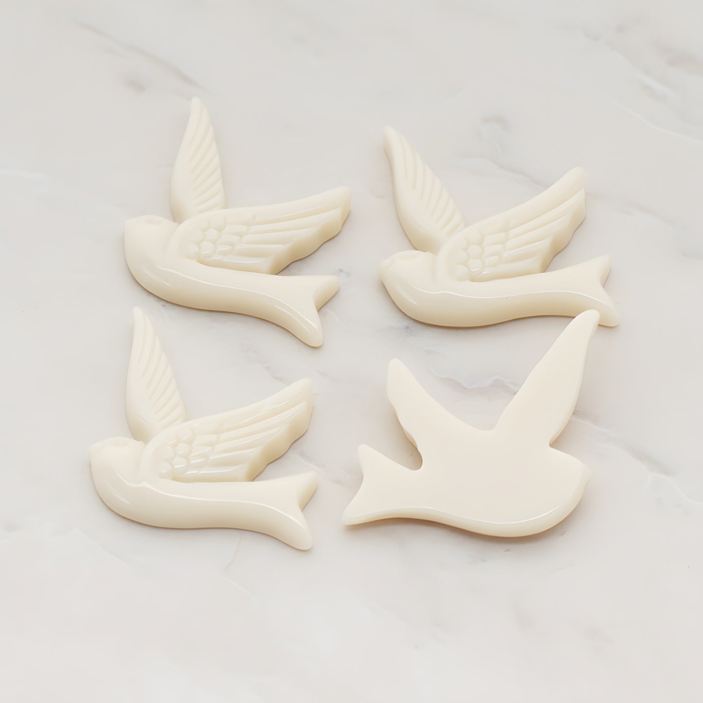 Bird Flat Back Cabochon, 4 Pc (CB.070)