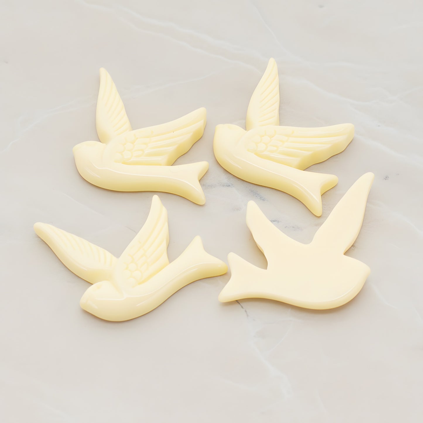 Bird Flat Back Cabochon, 4 Pc (CB.070)