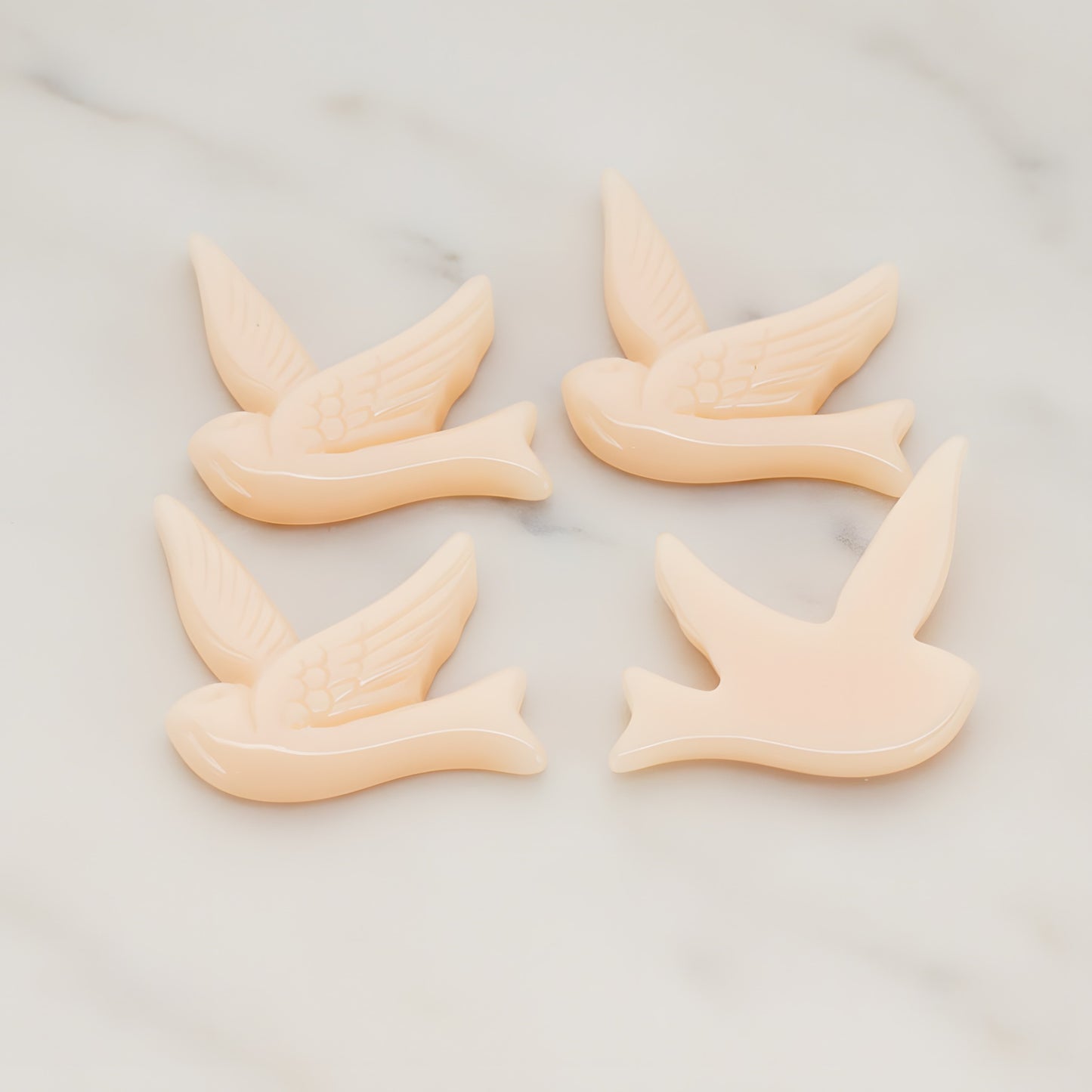 Bird Flat Back Cabochon, 4 Pc (CB.070)